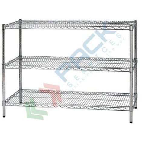 Archimede scaffale metallico scaffale 3 ripiani cm 46 x 121 x h. 90 cucina bagno garage cabina armadio