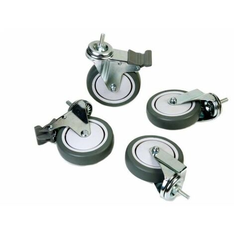 Archimede scaffale metallico set 4 ruote grandi in gomma  cucina bagno garage cabina armadio