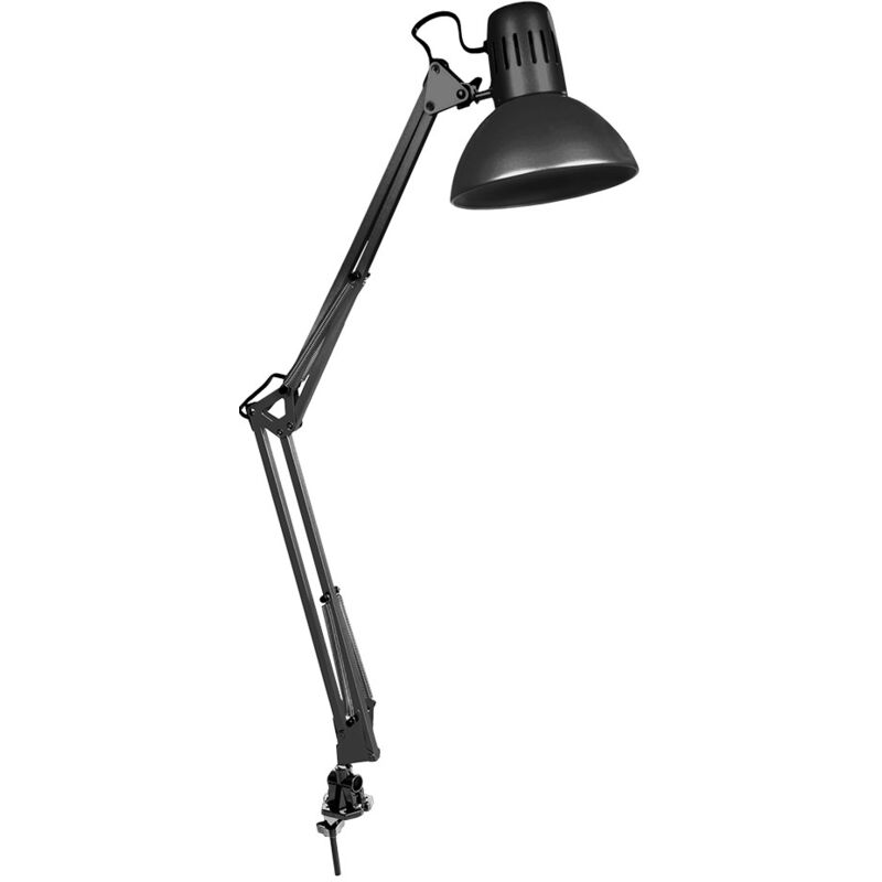 Lampe (architecte) modèle melbourne avec pince de fixation couleur noir e27 60w EDM