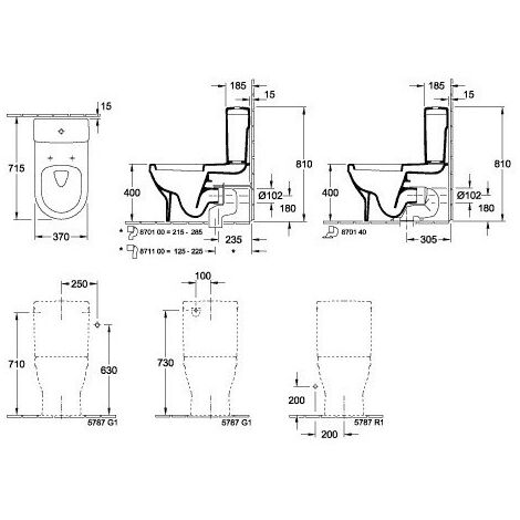 Architectura, Accessoires, mécanisme à touche DualFlush, chroméé, alimentation latérale ou arrière, En porcelaine sanitaire