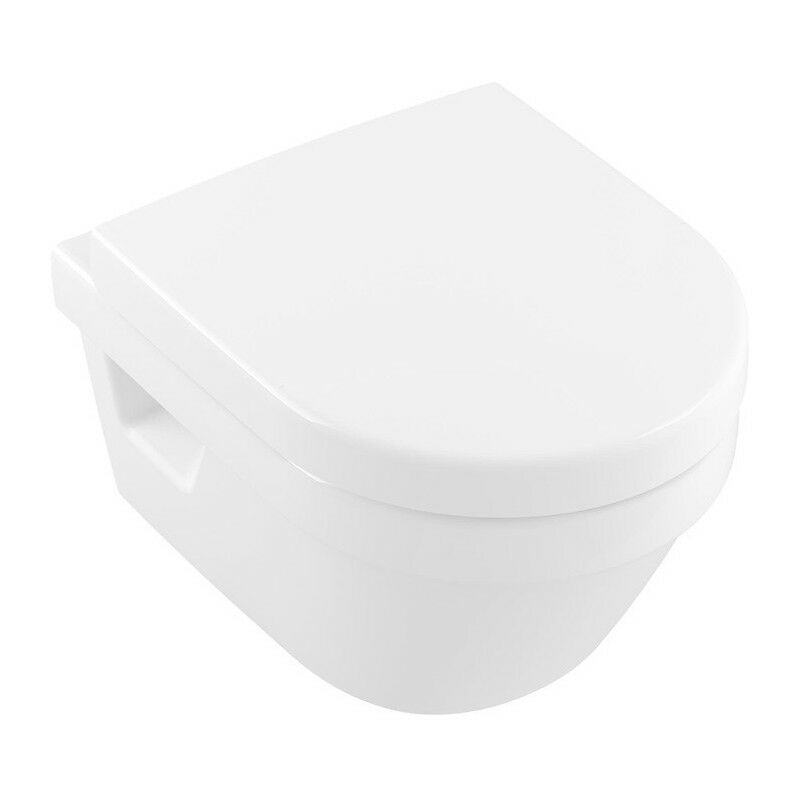 Villeroy&boch - Architectura, Cuvette à fond creux, 350 x 480 mm, Rond, DirectFlush, modèle suspendu, sortie horizontale, En porcelaine sanitaire