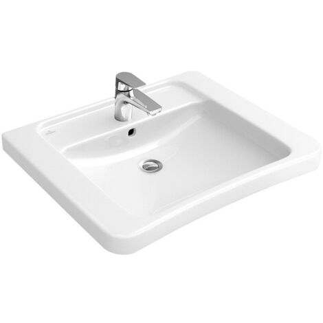 Architectura Vita, Lavabos muraux, 650 x 550 mm, Rectangulaire, Ex Targa Architectura, troude robinetterie central percé, sans trop-plein, Les modèles sans trop-plein doivent être équipés d'une bonde 