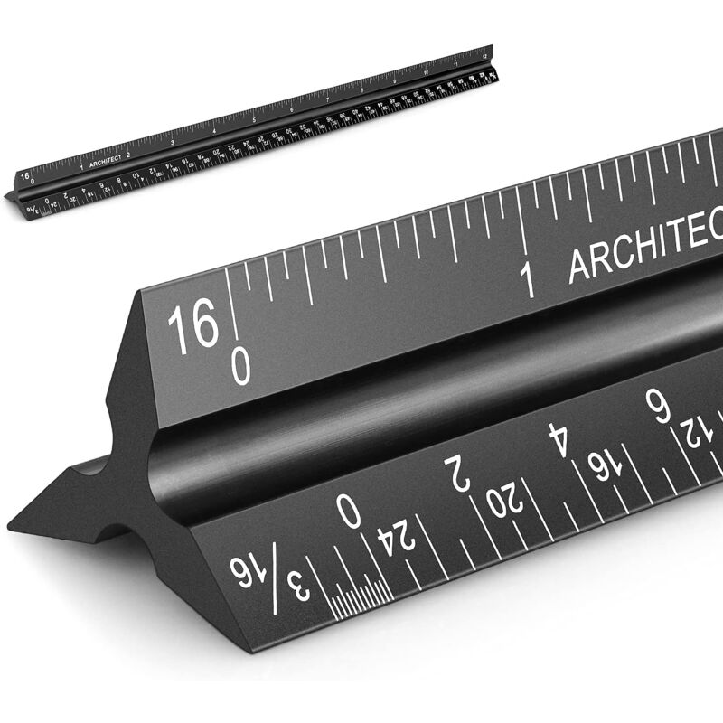 Xuigort - Architectural Scale Ruler Metal Triangular Scale Ruler for Architects, Drafters, Students and Engineers