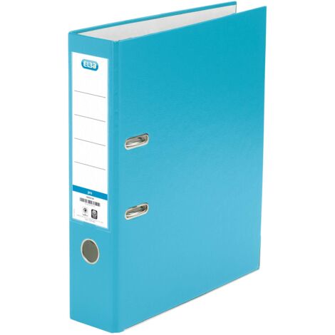 Archivador de palanca elba carton forrado pvc con rado top folio lomo 80 mm turquesa