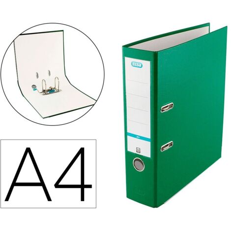 Archivador de palanca elba top carton compacto polipropileno con rado din a4 lomo de 80 mm verde
