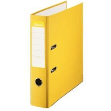 Archivador de palanca esselte carton forrado pvc folio lomo de 75 mm con rado amarillo