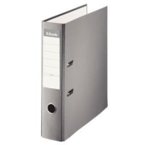 Archivador de palanca esselte carton forrado pvc folio lomo de 75 mm con rado gris
