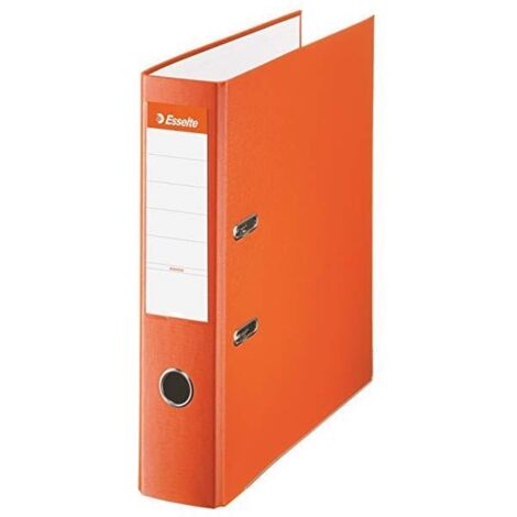 Archivador de palanca esselte carton forrado pvc folio lomo de 75 mm con rado naranja