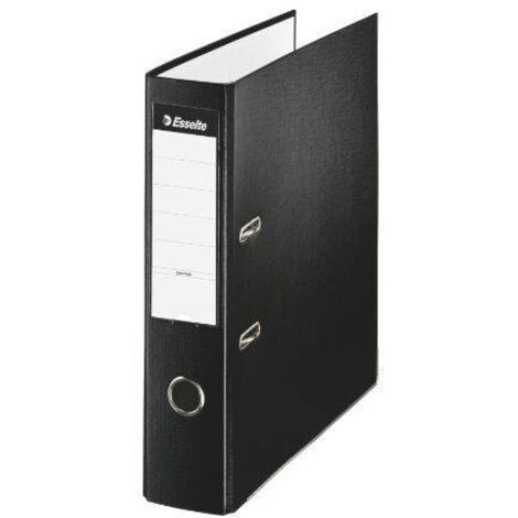 Archivador de palanca esselte carton forrado pvc folio lomo de 75 mm con rado negro