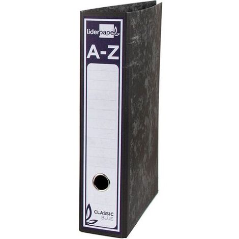 Archivador de palanca liderpapel a4 classic blue carton entrecolado sin rado lomo 80mm negro compresor metalico