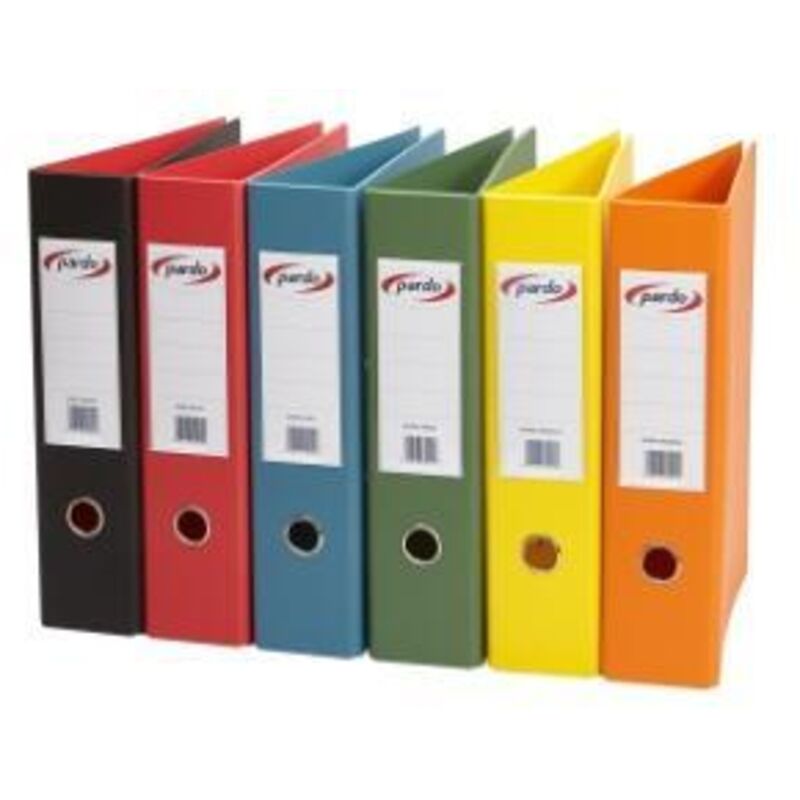 

Pardo - archivador palanca anillas de 70mm folio plastico rojo