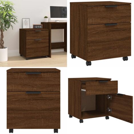Archivador ruedas madera contrachapada roble Sonoma 45x38x54 cm - Archivador con ruedas - Archivador de madera