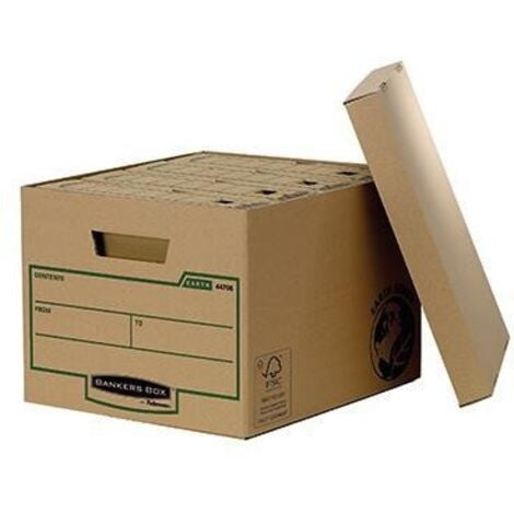 Archivbox ® Earth Series 33,5 x 27 x 39,1 cm (B x H x T) DIN A4 mit Archivdruck Karton 100 % recycelt braun