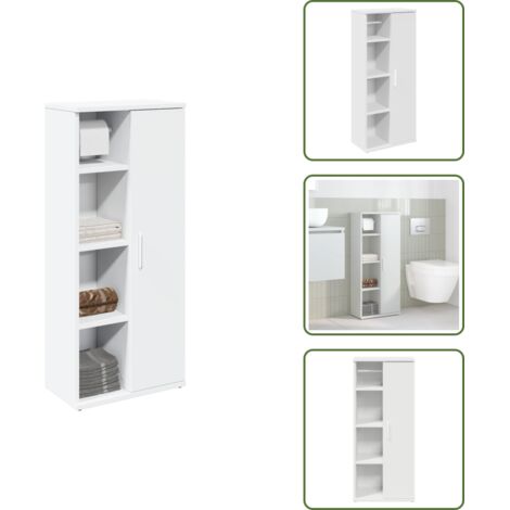 Archiviazione bagno - vidaXL Mobile da Bagno con Portarotolo Bianco 39x22x90 cm - Mobile da bagno con portarotolo