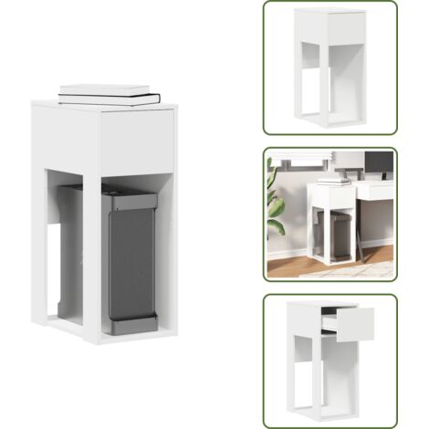 Archiviazione computer - vidaXL Supporto a Torre per Computer con Cassetto Bianco 30x44x74 cm - Supporto per computer