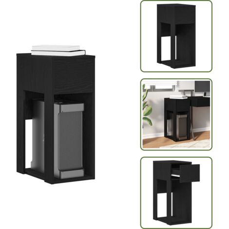 Archiviazione computer - vidaXL Supporto a Torre per Computer con Cassetto Nero 30x44x74 cm - Supporto per computer