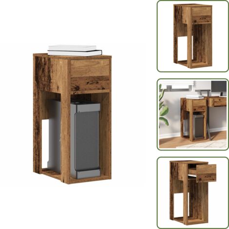 Archiviazione computer - vidaXL Supporto per Computer a Torre con Cassetto Antico 30x44x74 cm - Supporto per computer