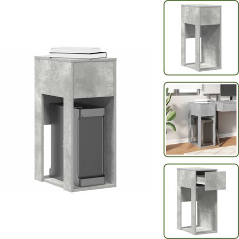 Archiviazione computer - vidaXL Supporto per Computer a Torre con Cassetto Grigio 30x44x74 cm - Supporto per computer