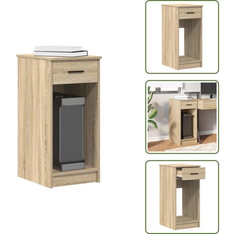 Archiviazione computer - vidaXL Supporto per Computer a Torre con Cassetto Rovere 35x45x77 cm - Supporto per computer