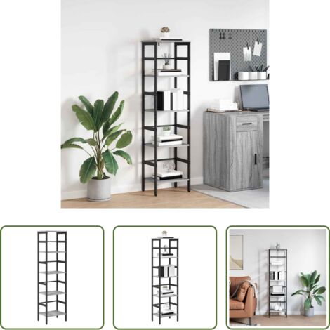 Archiviazione -  Libreria Grigio Sonoma 40 x 29,5 x 149 cm Legno multistrato