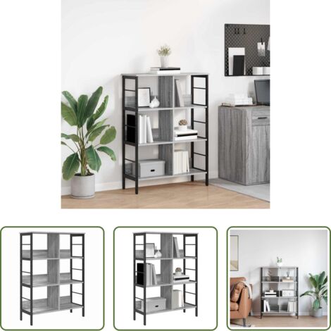Archiviazione -  Libreria Grigio Sonoma 82 x 32 x 112 cm Legno multistrato