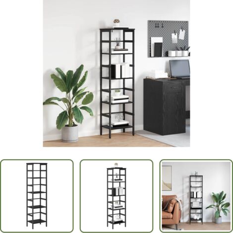 Archiviazione -  Libreria Rovere Nero 40 x 29,5 x 149 cm Legno multistrato