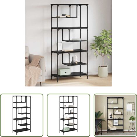 Archiviazione -  Libreria Rovere nero 81 x 36 x 176 cm Legno multistrato