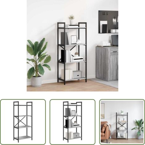 Archiviazione libri -  Libreria Grigio Sonoma 56 x 34 x 133,5 cm Legno multistrato