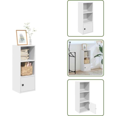 Archiviazione libri - vidaXL Libreria Bianca 31x24x77 cm in Legno Multistrato - Armadio con porta