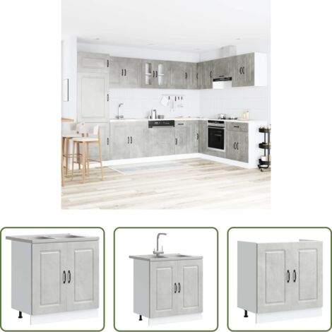 Archiviazione -  Mobile da cucina Kalmar Grigio cemento 80 x 46 x 81,5 cm