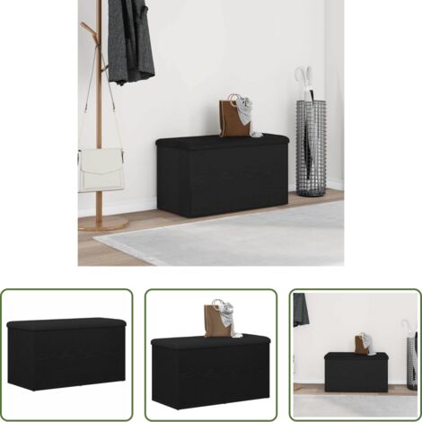 Archiviazione salotto -  Panchina con contenitore Rovere Nero 82 x 42 x 45 cm