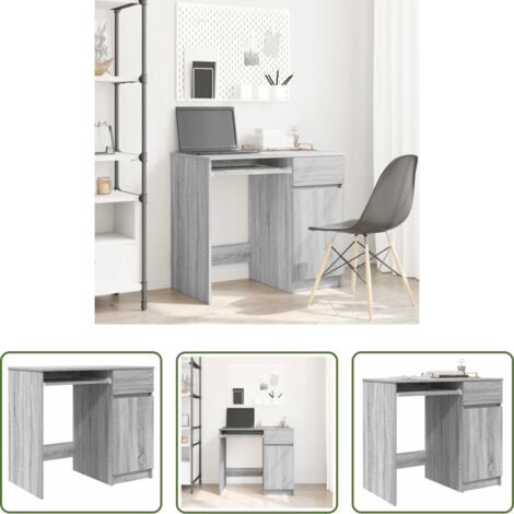 Archiviazione -  Scrivania Grigio Sonoma 86x49x76 cm in Legno Multistrato