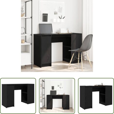 Archiviazione -  Scrivania Rovere Nera 120x42x76 cm in Legno Multistrato