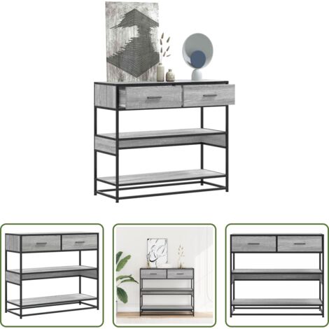 Archiviazione -  Tavolo Consolle Rovere Sonoma 90x35x80 cm in Legno Multistrato