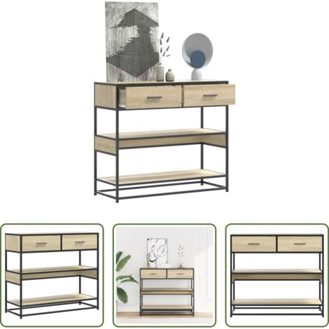 Archiviazione -  Tavolo Consolle Rovere Sonoma 90x35x80 cm in Legno Multistrato
