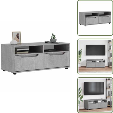 Archiviazione TV - vidaXL Mobile TV VISNES Grigio Cemento 100x40x38 cm Legno Multistrato - Mobile da parete