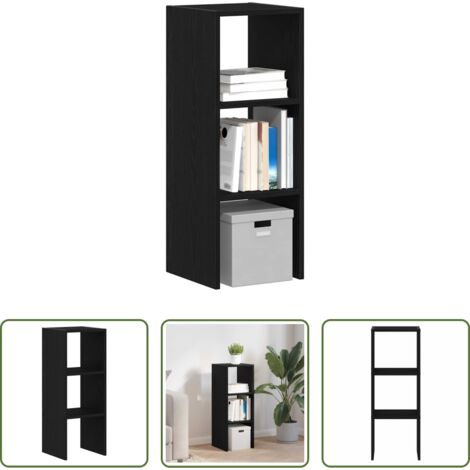 Archiviazione verticale -  Libreria Impilabili Rovere Nero 30x30x80 cm Legno Multistrato