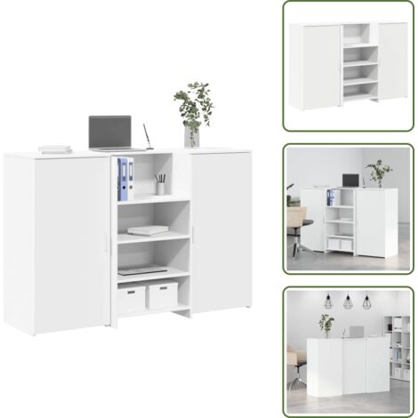 Archiviazione - vidaXL Banco Reception Bianco 155x50x103,5 cm in Legno Multistrato - Ufficio