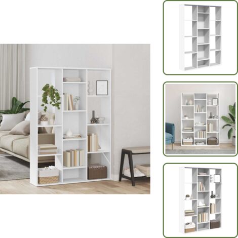 Archiviazione - vidaXL Libreria/Divisorio Bianco 100x24x140 cm in Legno Multistrato - Scomparti