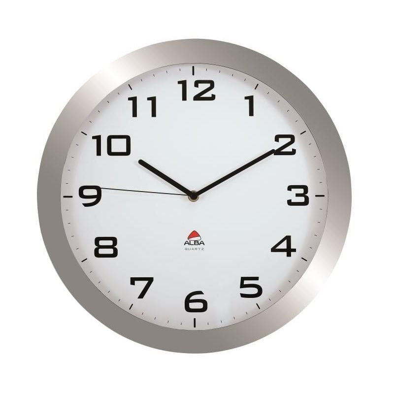 Horloge silencieuse 38CM quartz - gris métal - 38,5X38,5X5,5CM horissimo m - Alba