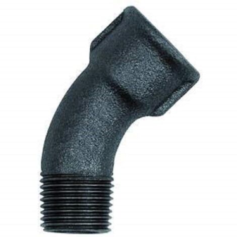 Arco 40, 45°, Rp 1/2 i., R 1/2 a., ghisa nera temperata, temperatura di funzionamento da -20 °C a 300 °C, ISO 7-1
