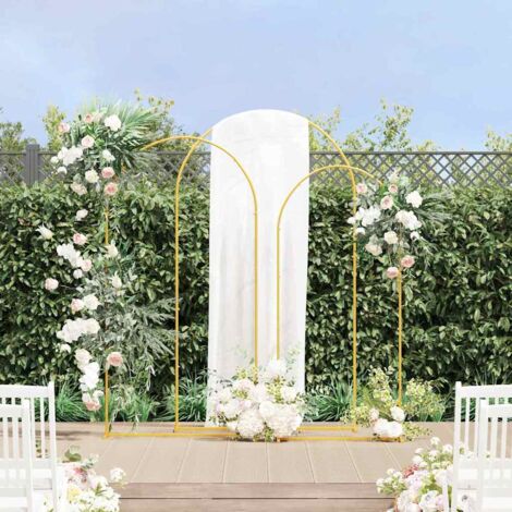 Arco de Boda 3 pcs Dorado Acero