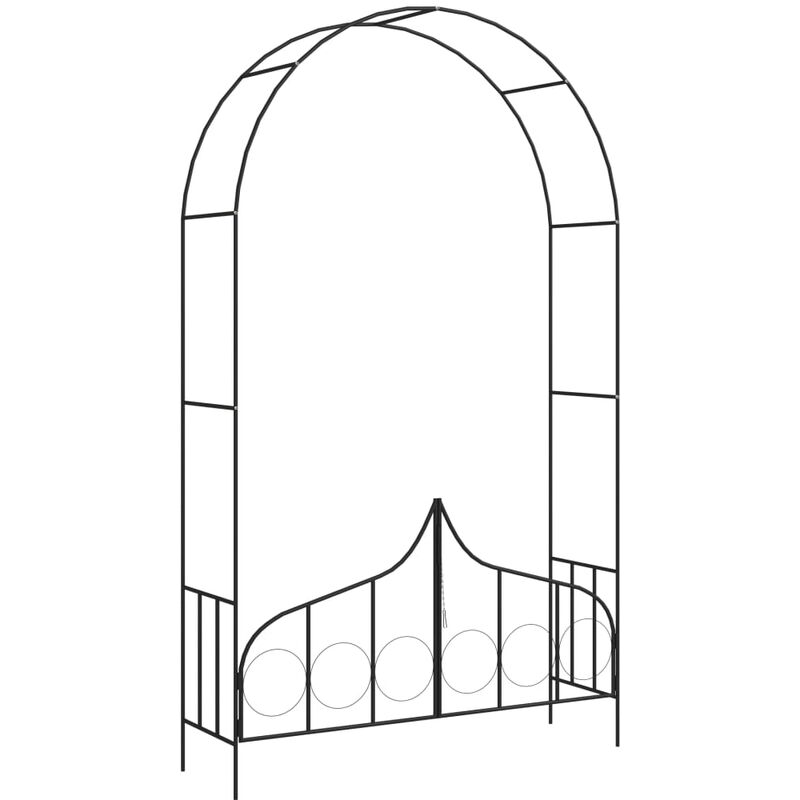 

vidaXL Arco de jardín con puerta hierro negro 138x40x238 cm - Negro
