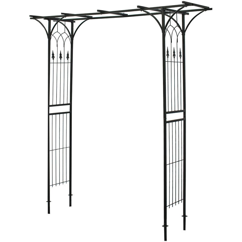 

Arco de jardín para rosas y trepadoras 205x50x208cm para flores acero negro