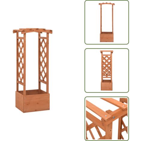 Arco de madera - vidaXL Jardinera enrejada con arco madera de abeto 49x39x117 cm - Soporte para plantas