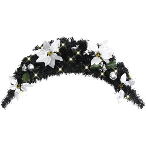 Arco de Navidad con luces LED negro 90 cm PVC