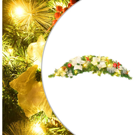 Arco de Navidad con luces LED verde 90 cm PVC