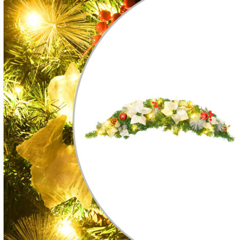 Arco de Navidad con luces LED verde 90 cm PVC