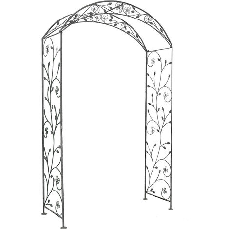 Arco fioriera da esterno giardino H230 cm con struttura in acciaio e decorazione fiori Garden Elite