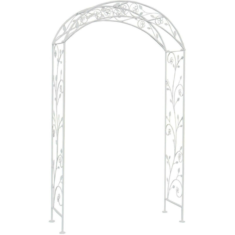 Gardeness - Arco Garden Patio Entrance en fer forgé blanc pour l'escalade de nymphe
